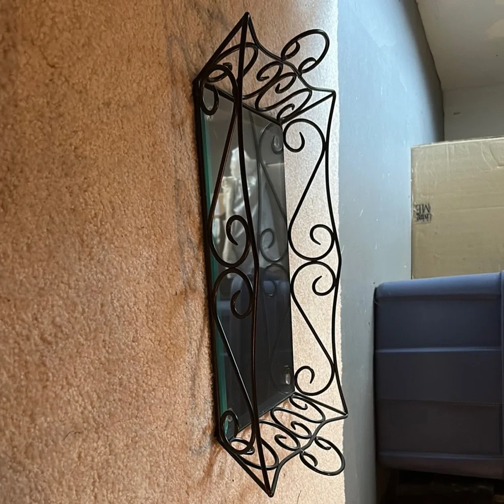 Elegant Black Metal Bath Tray